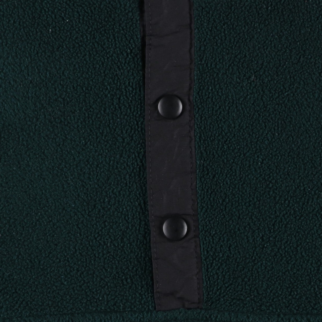 90s-00'S WOOLRICH Half-Snap Fleece Pullover, Men's XL polyester Green type dark green Vintage Second Hand