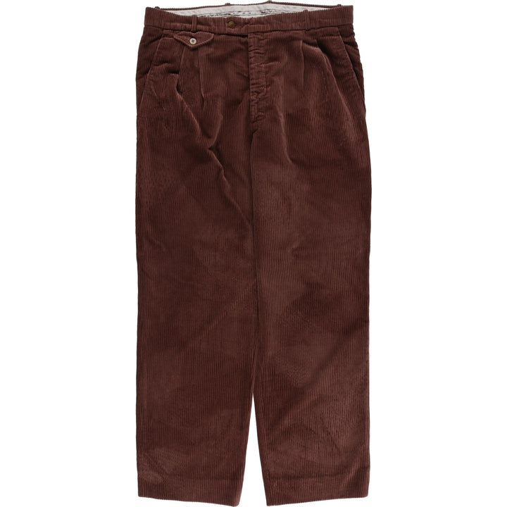 Jean De Nimes Two-Pleat Corduroy Pants, Men's Size W37 (approx.) unclear brown type Vintage Second Hand