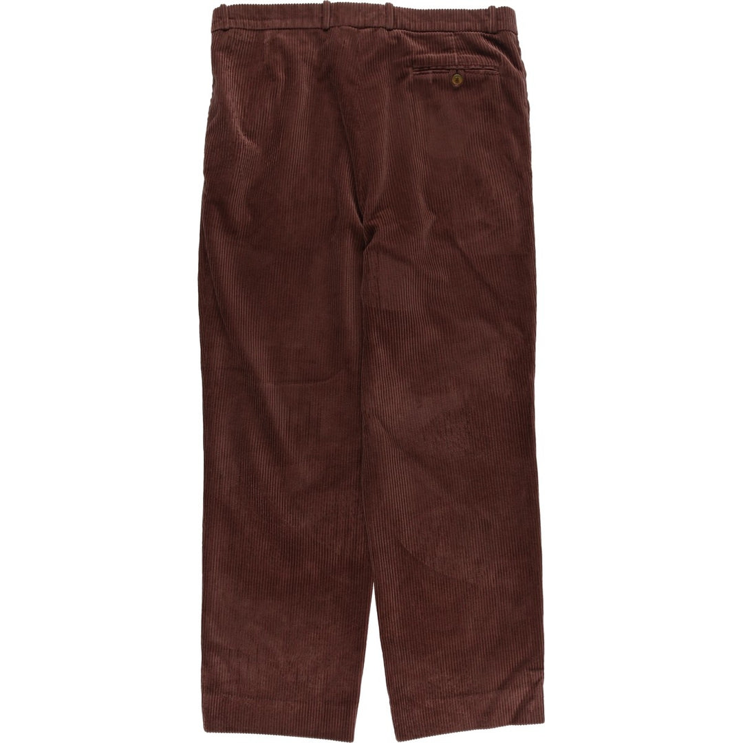 Jean De Nimes Two-Pleat Corduroy Pants, Men's Size W37 (approx.) unclear brown type Vintage Second Hand