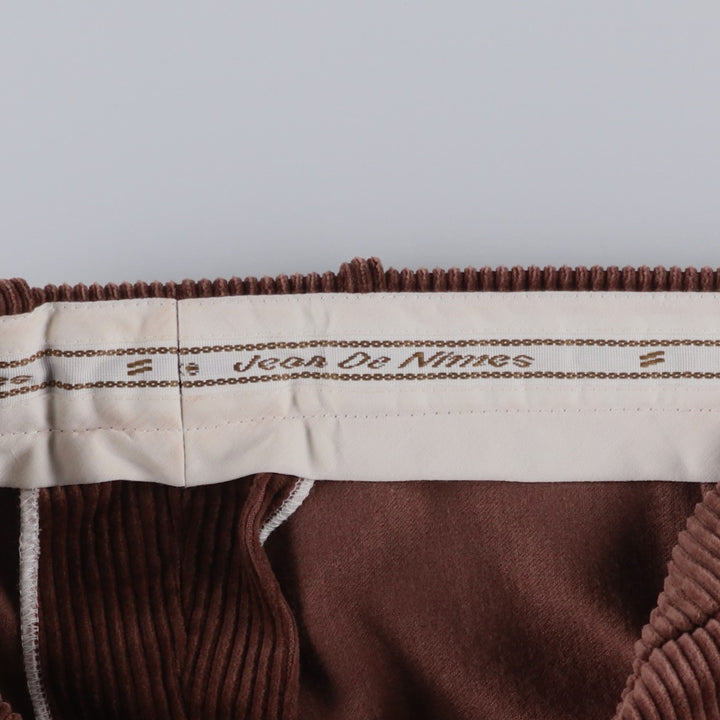 Jean De Nimes Two-Pleat Corduroy Pants, Men's Size W37 (approx.) unclear brown type Vintage Second Hand