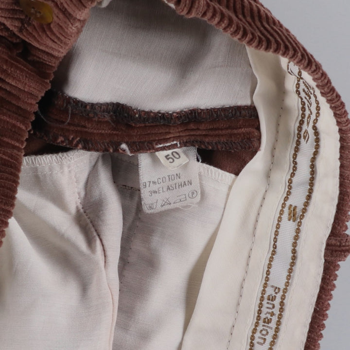 Jean De Nimes Two-Pleat Corduroy Pants, Men's Size W37 (approx.) unclear brown type Vintage Second Hand