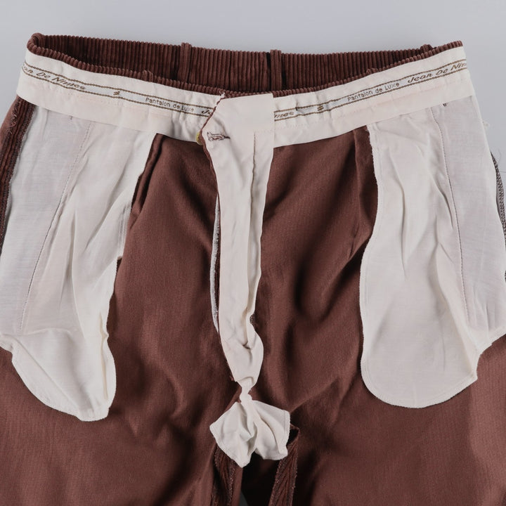 Jean De Nimes Two-Pleat Corduroy Pants, Men's Size W37 (approx.) unclear brown type Vintage Second Hand