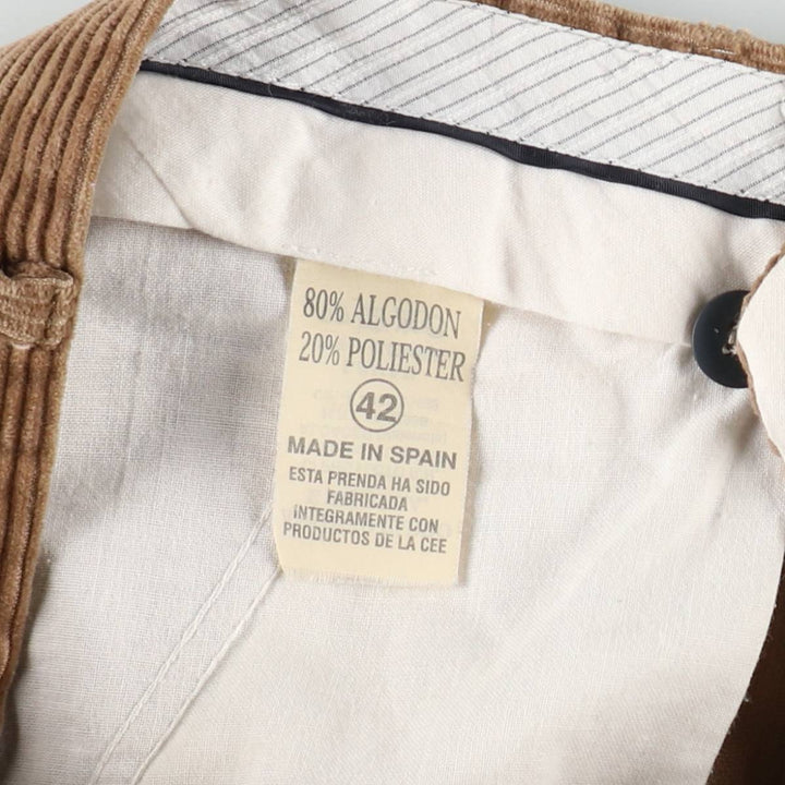 ANTONIO PARDO E HIJOS SA Two-Pleat Corduroy Pants, Men's Size W33 (approx.), Vintage cotton Beige type Vintage Second Hand