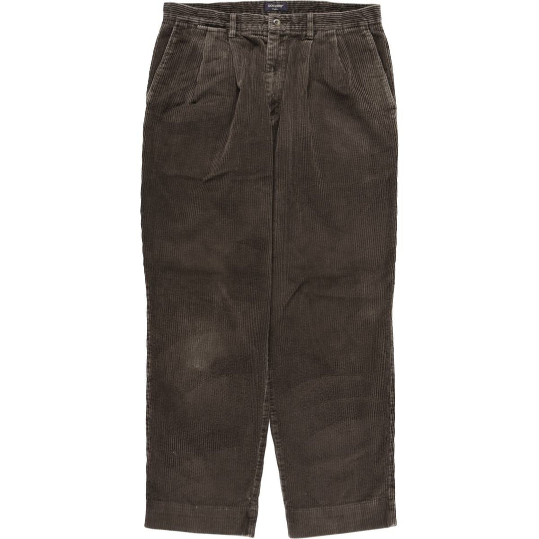 DOCKERS khakis two-pleat wide-wale corduroy pants, men's size W34 (approx.) cotton brown type Vintage Second Hand