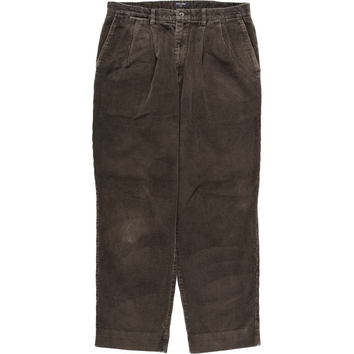 DOCKERS khakis two-pleat wide-wale corduroy pants, men's size W34 (approx.) cotton brown type Vintage Second Hand