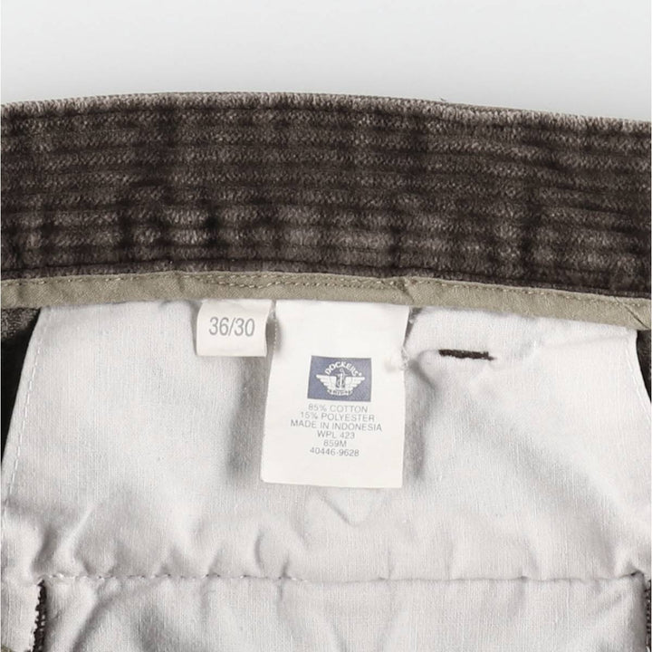 DOCKERS khakis two-pleat wide-wale corduroy pants, men's size W34 (approx.) cotton brown type Vintage Second Hand