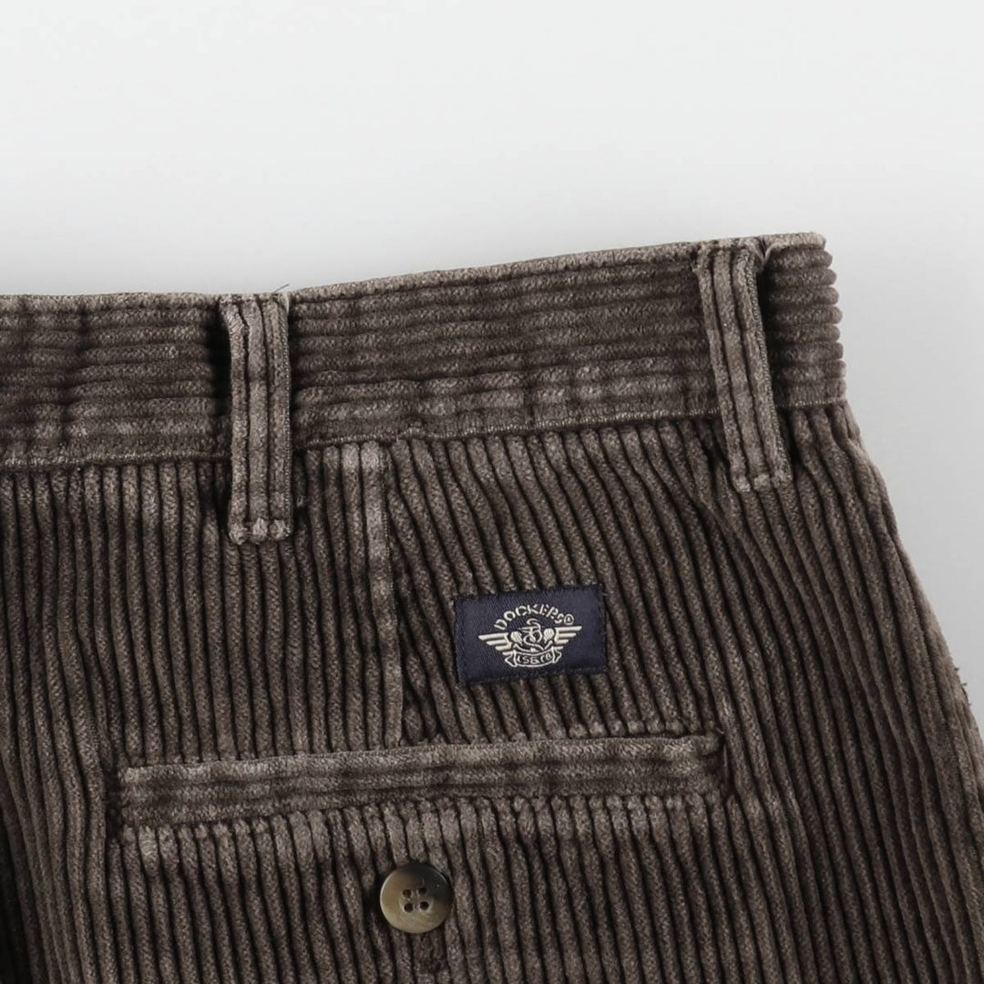 DOCKERS khakis two-pleat wide-wale corduroy pants, men's size W34 (approx.) cotton brown type Vintage Second Hand