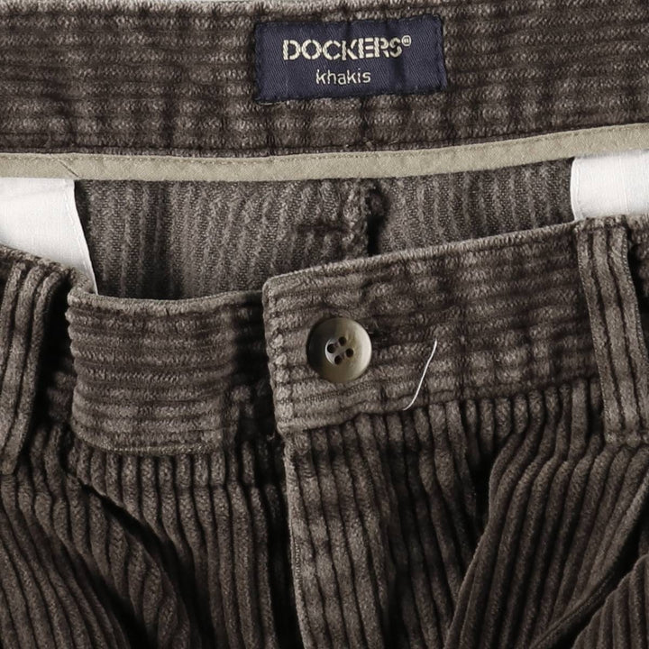 DOCKERS khakis two-pleat wide-wale corduroy pants, men's size W34 (approx.) cotton brown type Vintage Second Hand