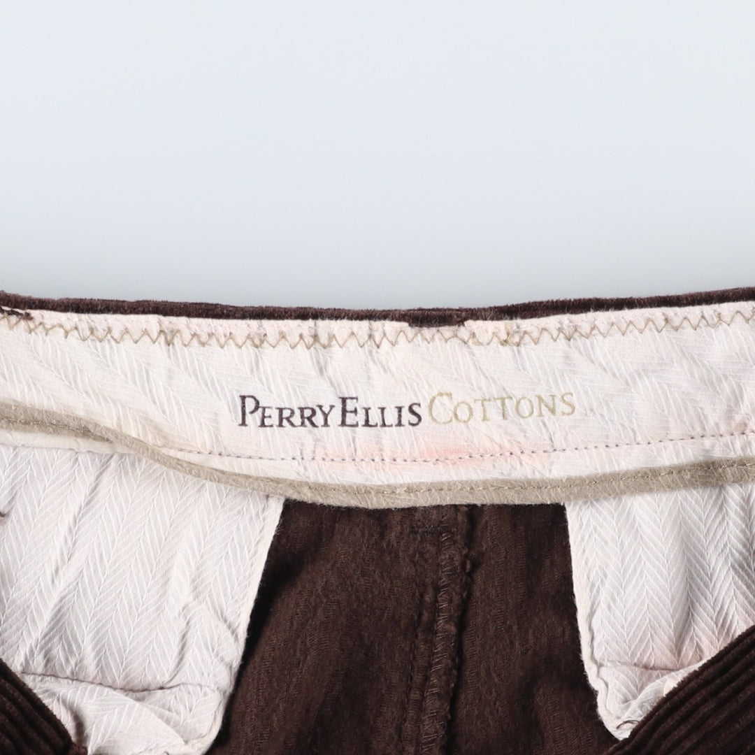Perry Ellis Cotton Corduroy Pants, Men's Size W34 (approx.) cotton brown type Vintage Second Hand