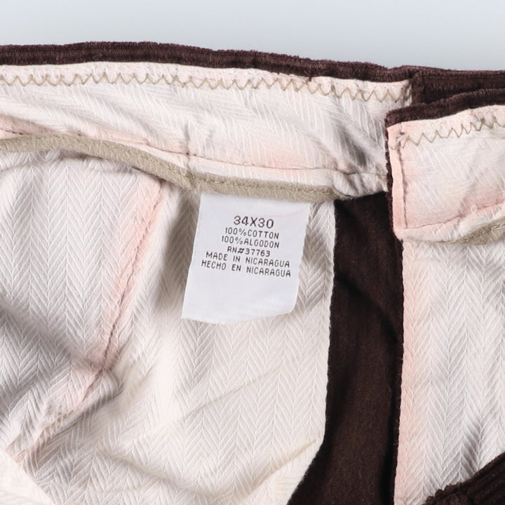 Perry Ellis Cotton Corduroy Pants, Men's Size W34 (approx.) cotton brown type Vintage Second Hand