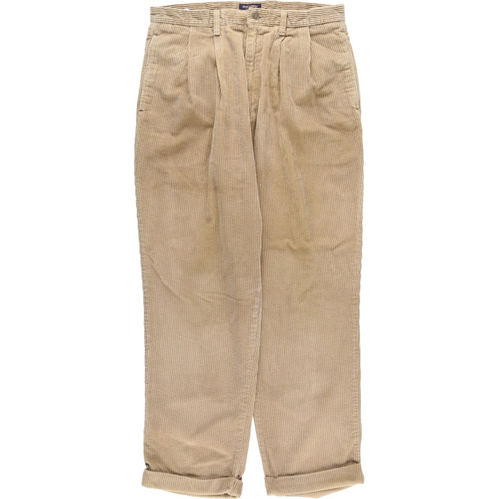 90'S Dockers khakis loose fit wide-wale corduroy pants with two pleats, men's size W33 equivalent, vintage. cotton Beige type Vintage Second Hand