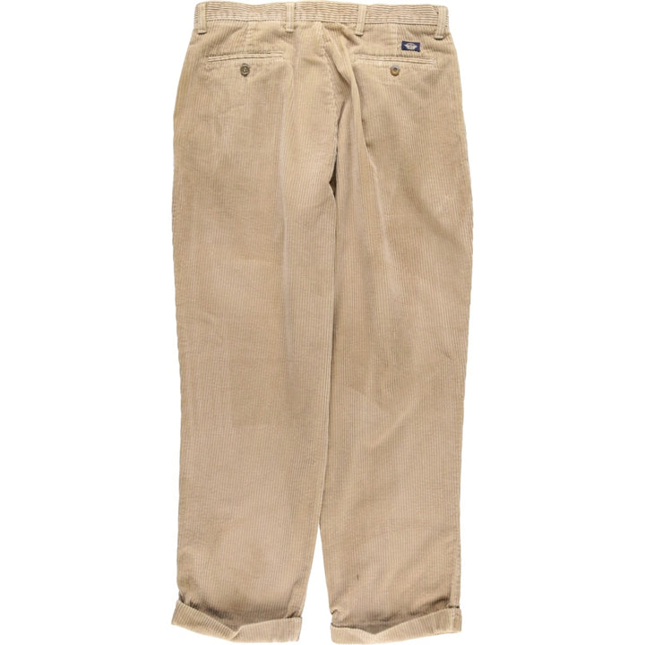 90'S Dockers khakis loose fit wide-wale corduroy pants with two pleats, men's size W33 equivalent, vintage. cotton Beige type Vintage Second Hand