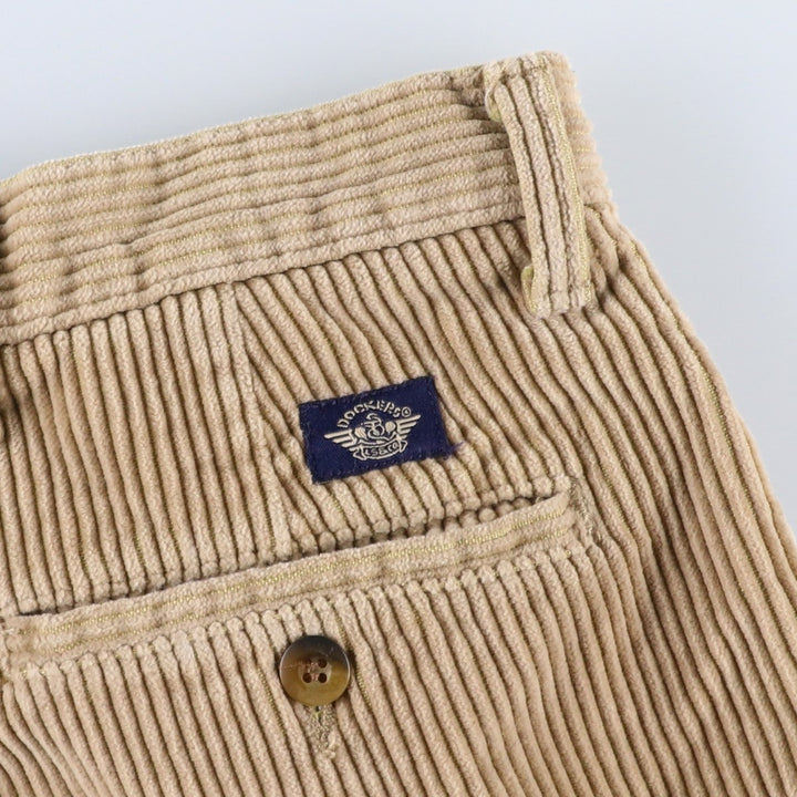 90'S Dockers khakis loose fit wide-wale corduroy pants with two pleats, men's size W33 equivalent, vintage. cotton Beige type Vintage Second Hand