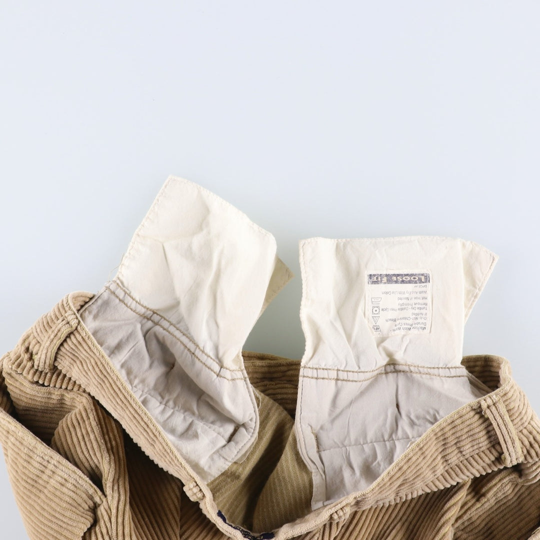 90'S Dockers khakis loose fit wide-wale corduroy pants with two pleats, men's size W33 equivalent, vintage. cotton Beige type Vintage Second Hand