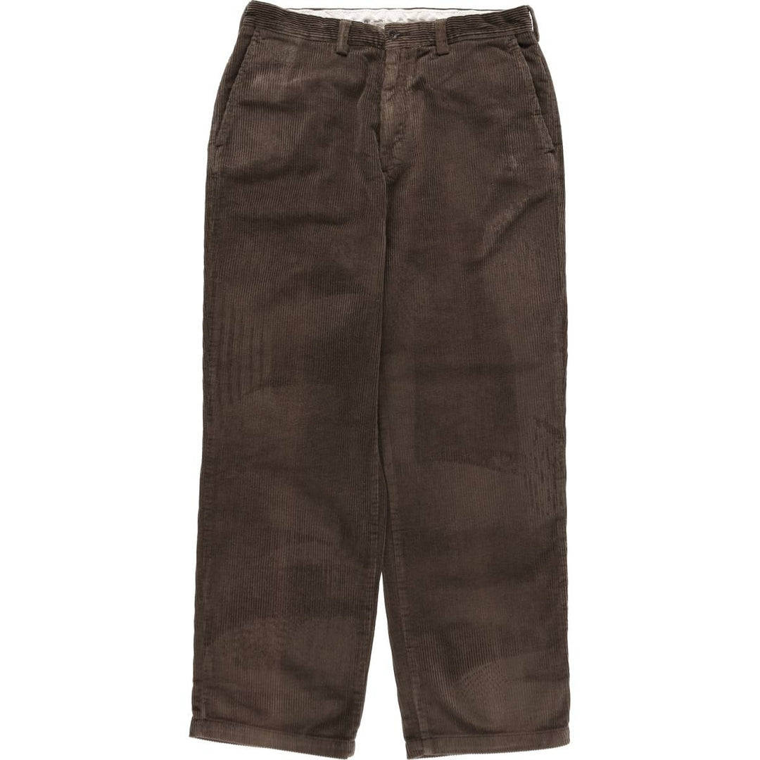 Perry Ellis Cotton Wide-Wale Corduroy Pants, Men's Size W34 (approx.) cotton brown type Vintage Second Hand