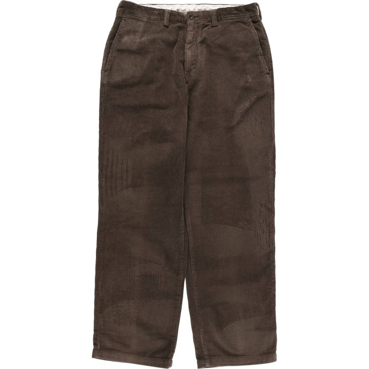 Perry Ellis Cotton Wide-Wale Corduroy Pants, Men's Size W34 (approx.) cotton brown type Vintage Second Hand