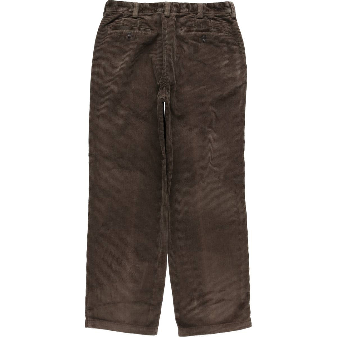Perry Ellis Cotton Wide-Wale Corduroy Pants, Men's Size W34 (approx.) cotton brown type Vintage Second Hand
