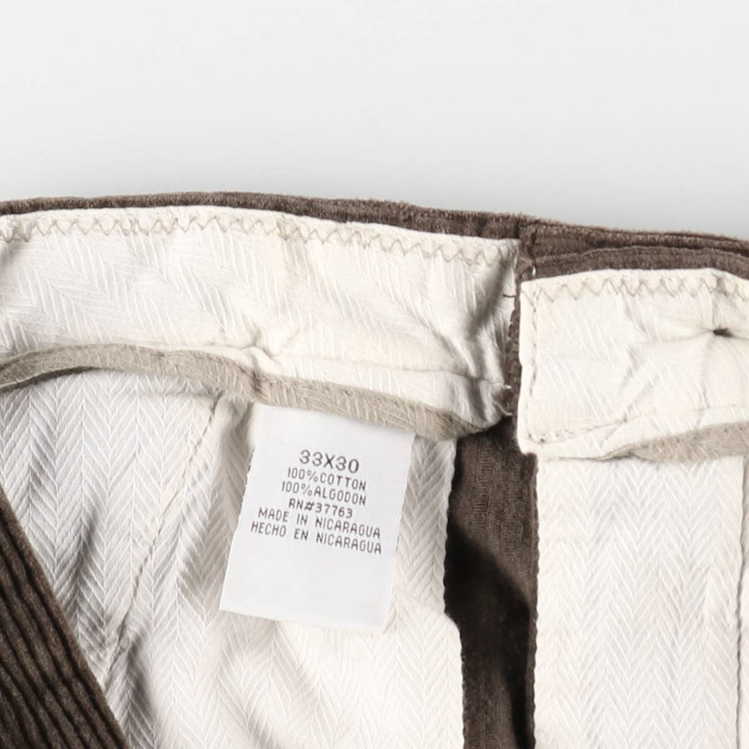 Perry Ellis Cotton Wide-Wale Corduroy Pants, Men's Size W34 (approx.) cotton brown type Vintage Second Hand