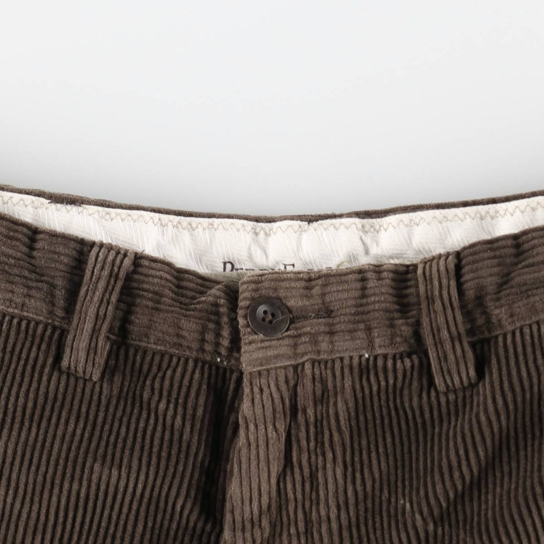 Perry Ellis Cotton Wide-Wale Corduroy Pants, Men's Size W34 (approx.) cotton brown type Vintage Second Hand