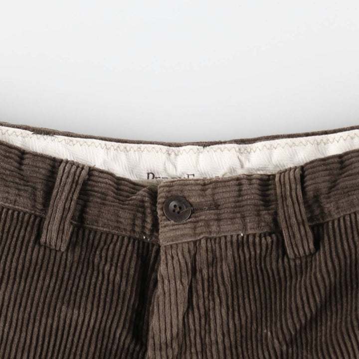 Perry Ellis Cotton Wide-Wale Corduroy Pants, Men's Size W34 (approx.) cotton brown type Vintage Second Hand