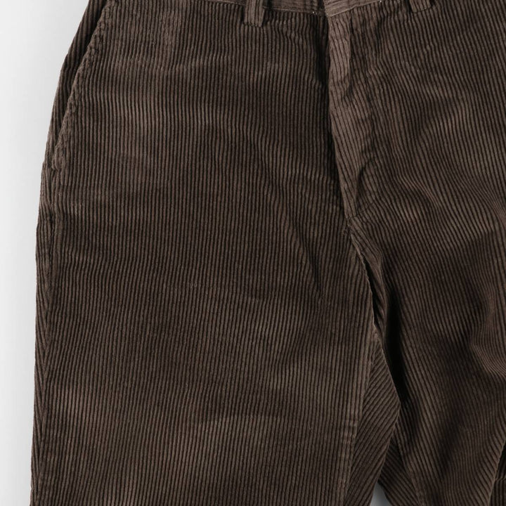 Perry Ellis Cotton Wide-Wale Corduroy Pants, Men's Size W34 (approx.) cotton brown type Vintage Second Hand