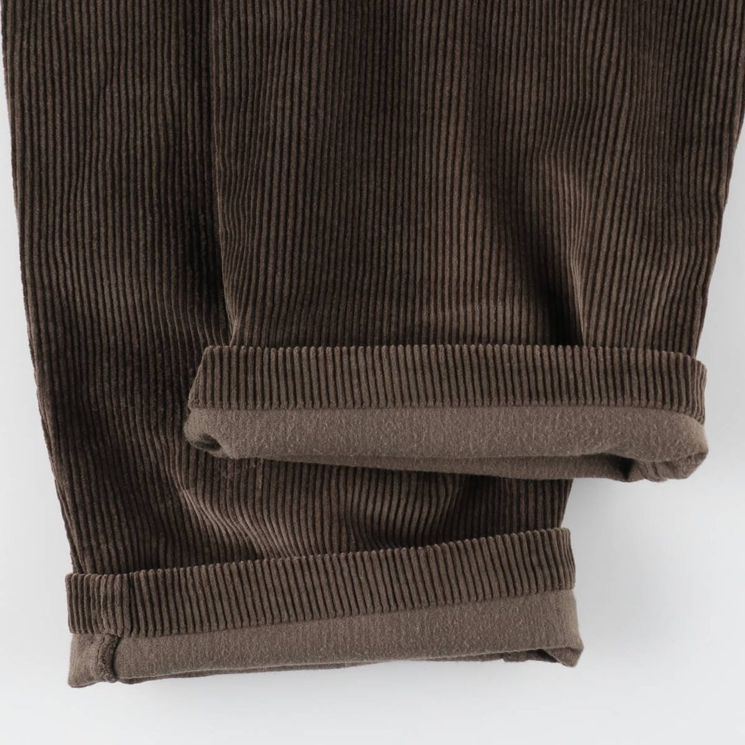 Perry Ellis Cotton Wide-Wale Corduroy Pants, Men's Size W34 (approx.) cotton brown type Vintage Second Hand