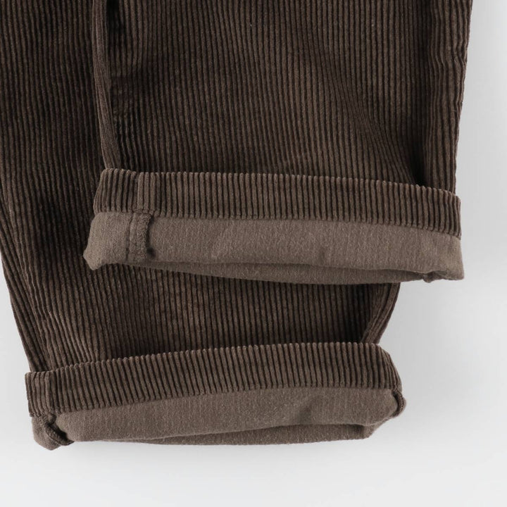 Perry Ellis Cotton Wide-Wale Corduroy Pants, Men's Size W34 (approx.) cotton brown type Vintage Second Hand