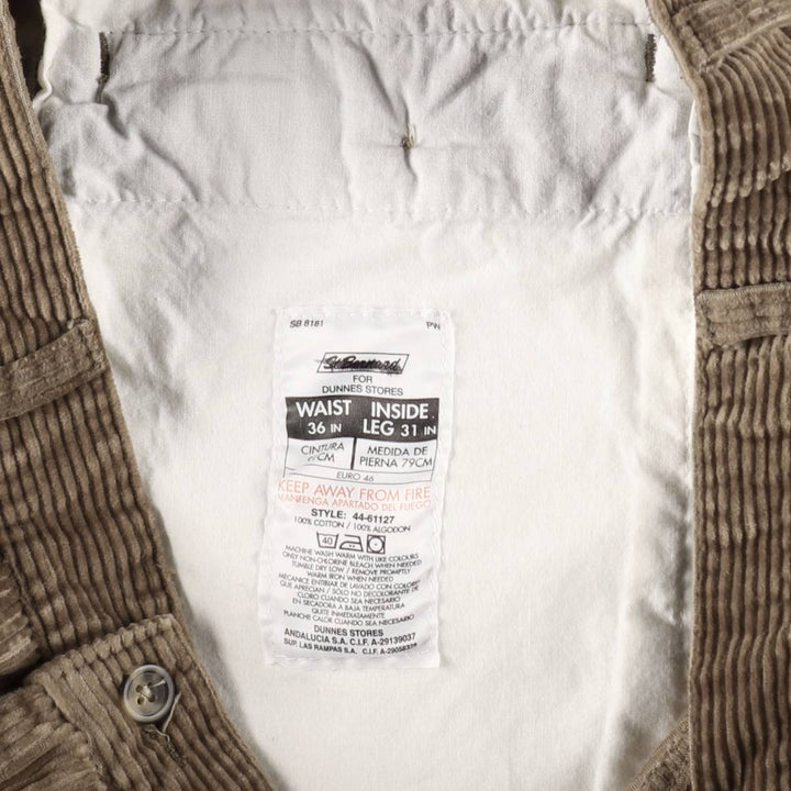 St. Bernard wide-wale corduroy pants, men's size W36 (approx.) cotton brown type Vintage Second Hand