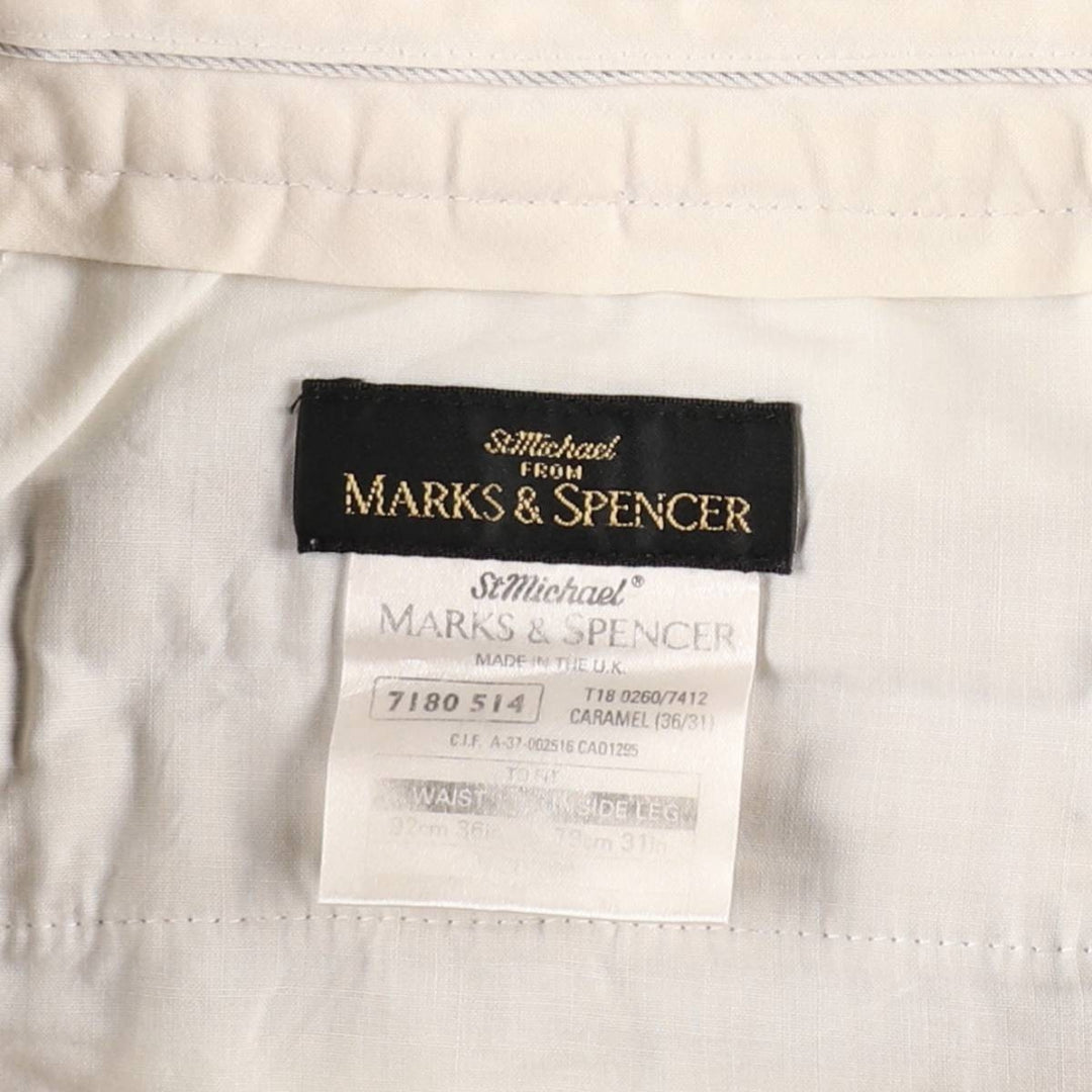 Marks & Spencer wide-wale corduroy pants, made in England, men's size W36 (approx.) cotton Beige type Vintage Second Hand