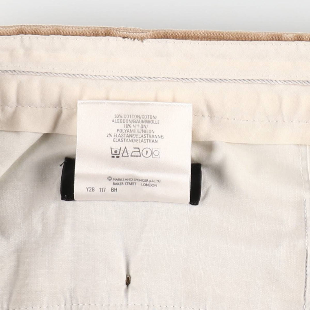 Marks & Spencer wide-wale corduroy pants, made in England, men's size W36 (approx.) cotton Beige type Vintage Second Hand
