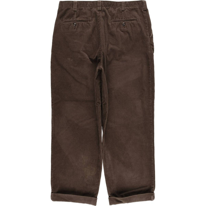 CROFT&BARROW Two-Pleat Corduroy Pants, Men's Size W37 (approx.) cotton brown type Vintage Second Hand