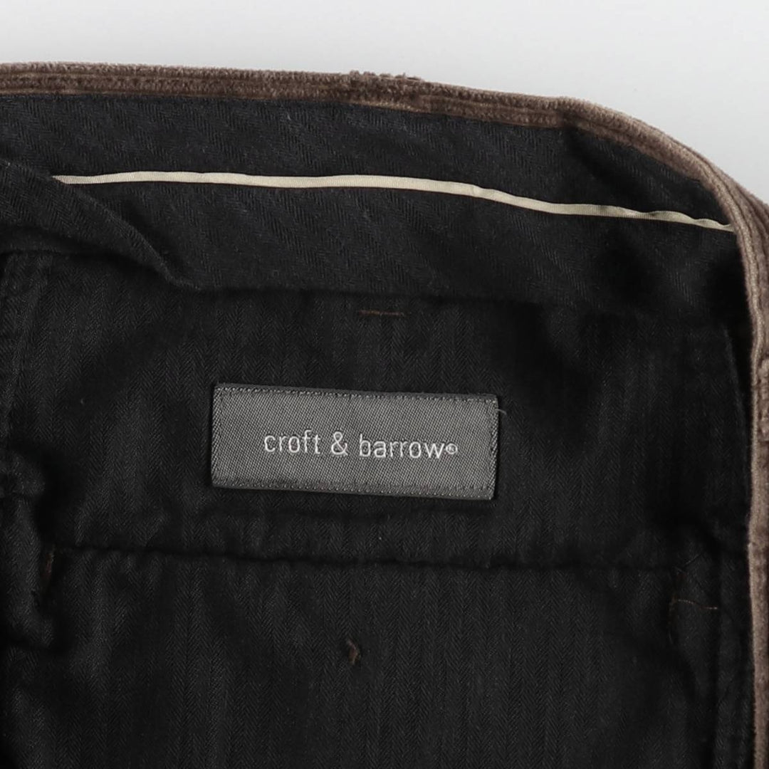 CROFT&BARROW Two-Pleat Corduroy Pants, Men's Size W37 (approx.) cotton brown type Vintage Second Hand
