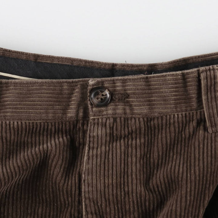 CROFT&BARROW Two-Pleat Corduroy Pants, Men's Size W37 (approx.) cotton brown type Vintage Second Hand