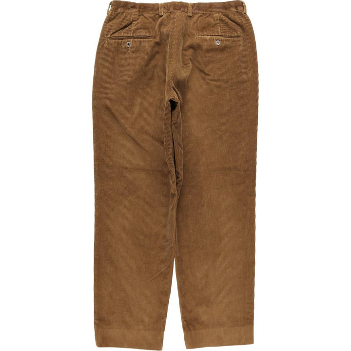 GB PEDRINI Two-Pleat Corduroy Pants, Made in Italy, Men's Size W34 (approx.) cotton brown type Vintage Second Hand