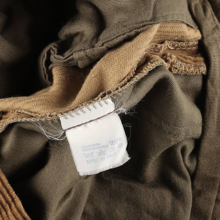 GB PEDRINI Two-Pleat Corduroy Pants, Made in Italy, Men's Size W34 (approx.) cotton brown type Vintage Second Hand