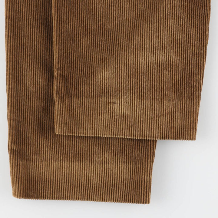 GB PEDRINI Two-Pleat Corduroy Pants, Made in Italy, Men's Size W34 (approx.) cotton brown type Vintage Second Hand