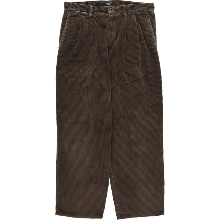 90'S Dockers khakis two-pleat corduroy pants, men's size W34 equivalent, vintage. cotton brown type Vintage Second Hand