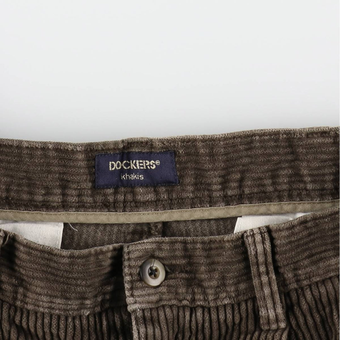 90'S Dockers khakis two-pleat corduroy pants, men's size W34 equivalent, vintage. cotton brown type Vintage Second Hand