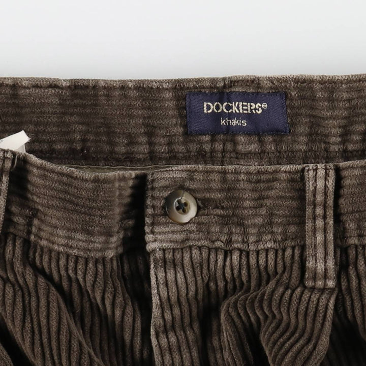 90'S Dockers khakis two-pleat corduroy pants, men's size W34 equivalent, vintage. cotton brown type Vintage Second Hand