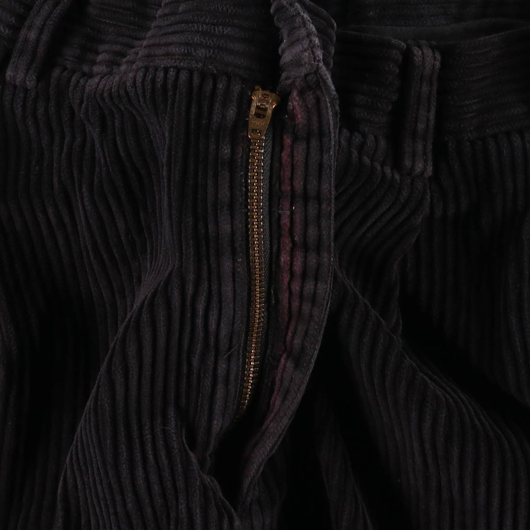 Perry Ellis Men's Wide-Ribbed Two-Pleated Corduroy Pants, Size W35 cotton black type Vintage Second Hand