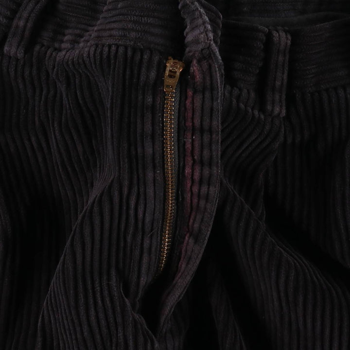 Perry Ellis Men's Wide-Ribbed Two-Pleated Corduroy Pants, Size W35 cotton black type Vintage Second Hand