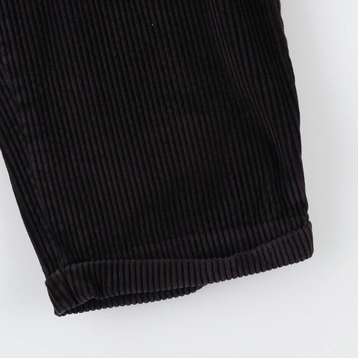 Perry Ellis Men's Wide-Ribbed Two-Pleated Corduroy Pants, Size W35 cotton black type Vintage Second Hand