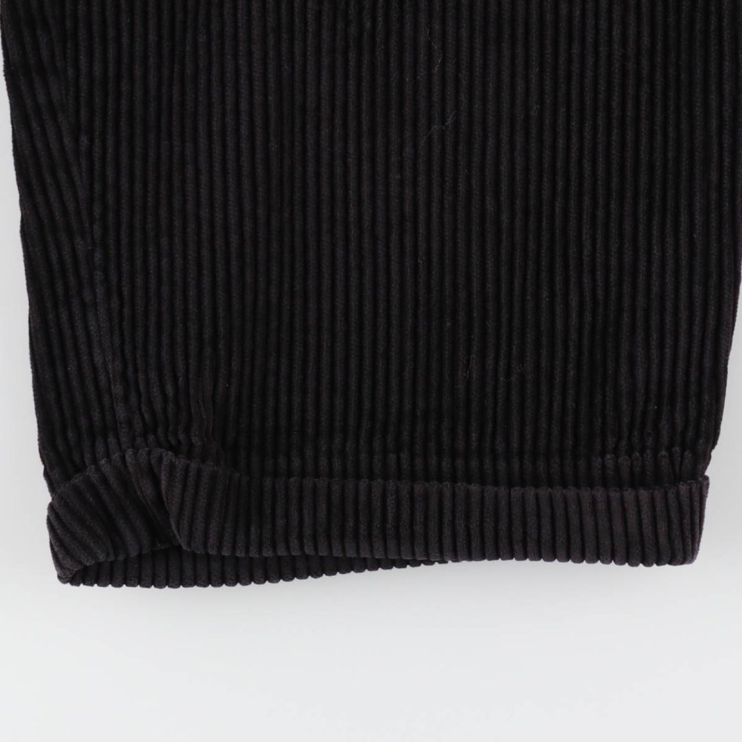 Perry Ellis Men's Wide-Ribbed Two-Pleated Corduroy Pants, Size W35 cotton black type Vintage Second Hand