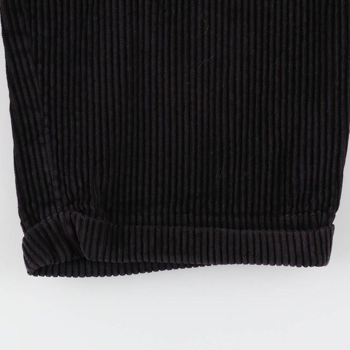 Perry Ellis Men's Wide-Ribbed Two-Pleated Corduroy Pants, Size W35 cotton black type Vintage Second Hand