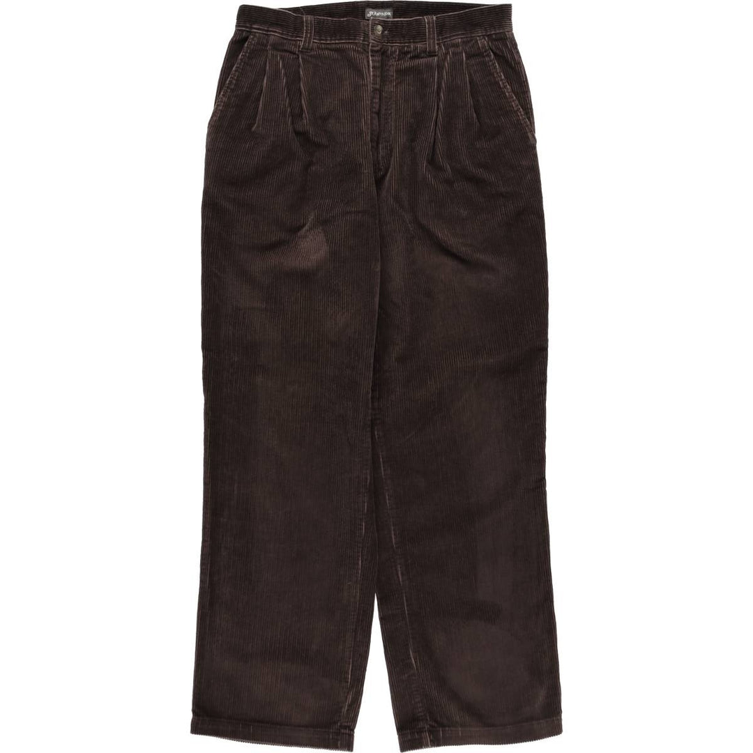 St. John's Bay two-pleat corduroy pants, men's size W33 (approx.) cotton brown type Vintage Second Hand