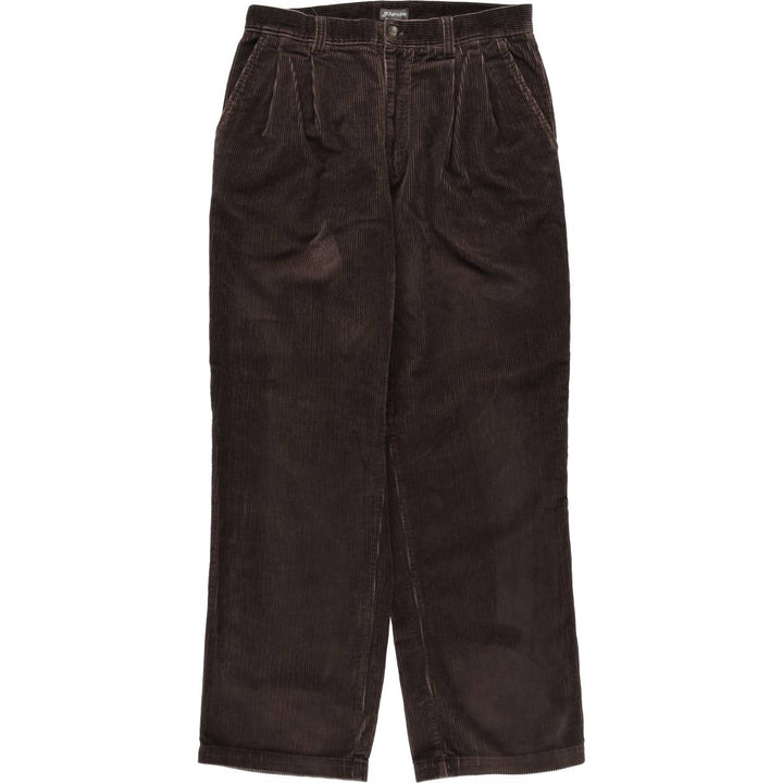 St. John's Bay two-pleat corduroy pants, men's size W33 (approx.) cotton brown type Vintage Second Hand