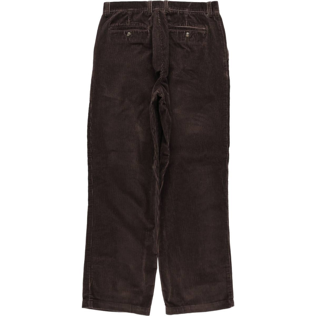 St. John's Bay two-pleat corduroy pants, men's size W33 (approx.) cotton brown type Vintage Second Hand