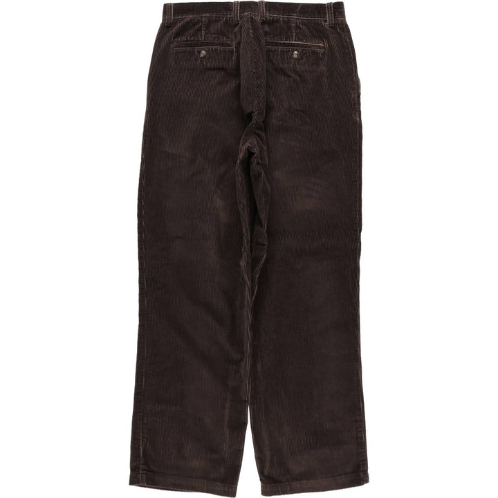 St. John's Bay two-pleat corduroy pants, men's size W33 (approx.) cotton brown type Vintage Second Hand