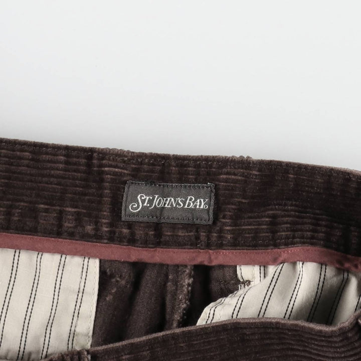 St. John's Bay two-pleat corduroy pants, men's size W33 (approx.) cotton brown type Vintage Second Hand