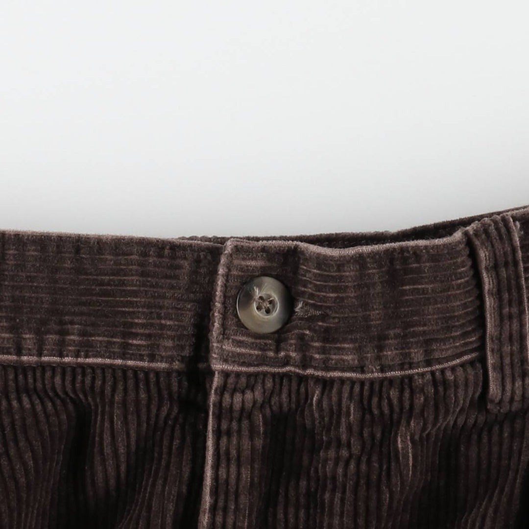 St. John's Bay two-pleat corduroy pants, men's size W33 (approx.) cotton brown type Vintage Second Hand